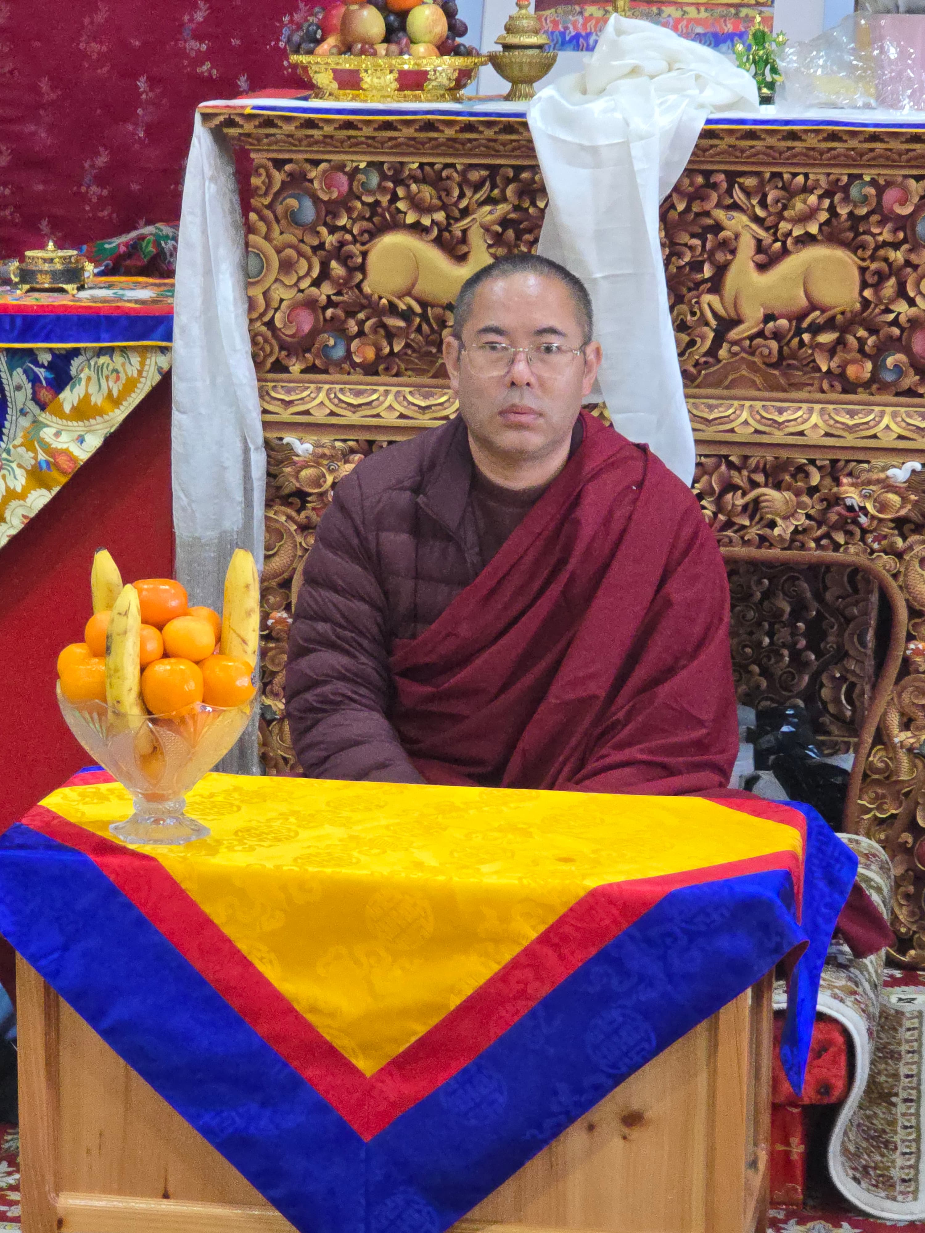 Khenpo Jamyang Choedrak seated during the welcome ceremony