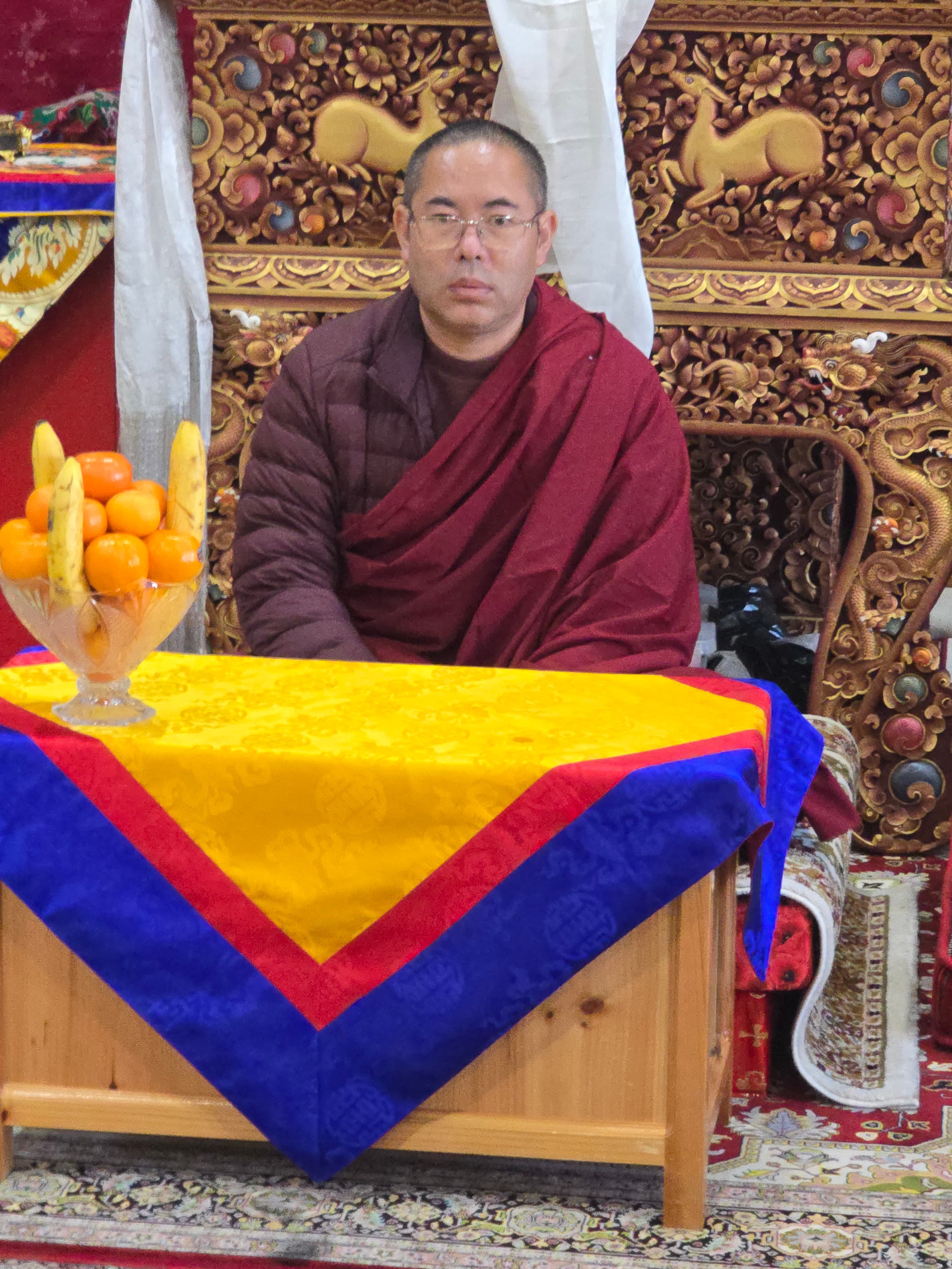 Khenpo Jamyang Choedrak receiving a warm welcome at Kharchu Centre Australia